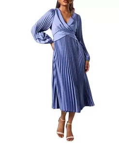 Платье-Миди с короткой плиссированной юбкой Coast, синий