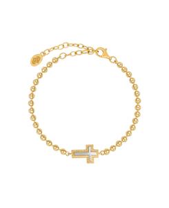 Браслет с крестом из перламутра Сверкающая душа Karma and Luck, Gold