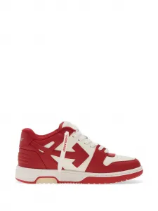 Кожаные кроссовки Out Of Office Off-White, красный