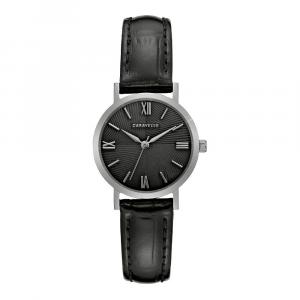 Женские часы Caravelle by Bulova из нержавеющей стали с кожаным ремешком и черным циферблатом - 43L217, черный