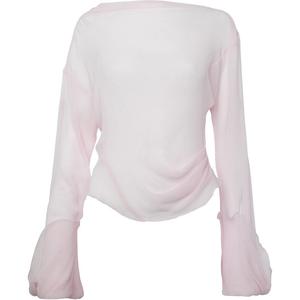 Полупрозрачный топ с длинными рукавами JW Anderson, светло-розовый