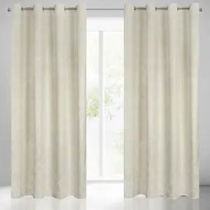 Штора ARETA кремовая, 140x250 см, люверсная