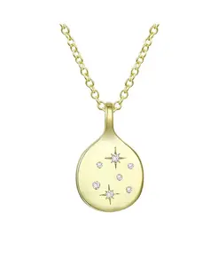 Подвеска из стерлингового серебра 14 карат с кубическим цирконием и позолотой Genevive, gold