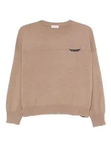 Футболка с ложным карманом Brunello Cucinelli, коричневый