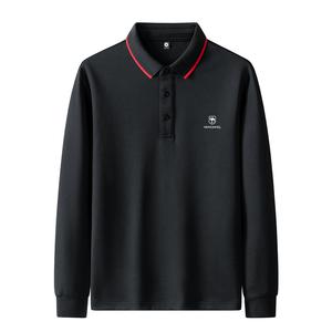 Свитшот мужской с воротником-поло, умеренно приталенный, Regular VanCamel, черный