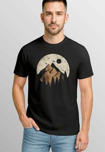 Футболка Neverless BERGE WANDERN OUTDOOR GRAFIK NATURMOTIV FRONT SOMMER, Schwarz/Black