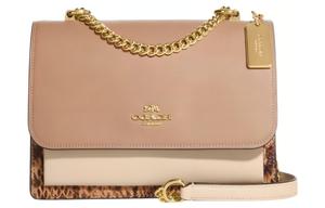 Сумка через плечо Klare из коровьей кожи и овчины, малого размера, женская, цвет слоновая кость белый COACH