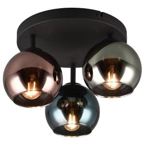 Потолочный светильник Reality Leuchten Sheldon, цветное стекло/железо - 3-х ламповый