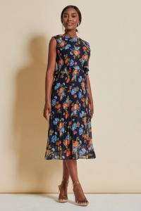 Шифоновое платье-миди со складками Jolie Moi, оранжевый