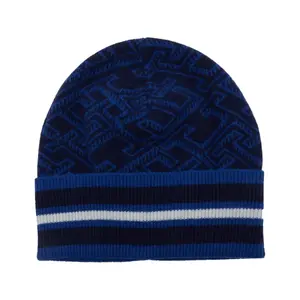 Шерстяная кепка с монограммой аоп Tommy Hilfiger, синий