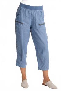 Укороченные брюки Camden Linen Tapered Crop Pant в цвете Pacific Pigment Xcvi, Pacific Pigment