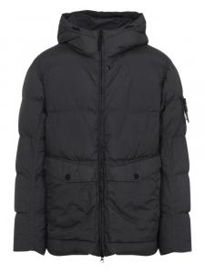 Утепленное пальто с капюшоном Stone Island, черный