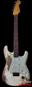 Fender Custom Shop Wild West Guitars, 25-летие, Stratocaster 1960 года с жестким хвостовиком, гриф из палисандра Мадагаскара, Heavy Relic, винтажный белый, 3,13 кг