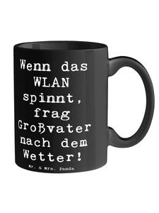 Кружка знаний Дедушки с поговоркой в черном цвете Mr. & Mrs. Panda