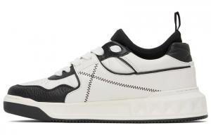 Валентино Мужские Бело-Черные Кроссовки One Stud Low Top для Скейтбординга