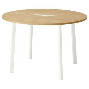 Стол для совещаний MITTZON IKEA, 120x75 см, цвет round oak veneer/white