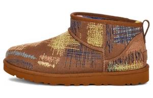 Мужские угги UGG The Elder Statesman X Classic Ultra Mini короткие с вышивкой, коричневый