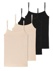 Топ Schiesser Spaghetti 95/5 Organic Cotton, цвет beige-schwarz