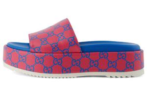 Шлепанцы женские Gucci на платформе, красный / синий