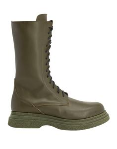 Ботильоны Leather Platform Lace Up Tall Boots 8 By Yoox, зеленый