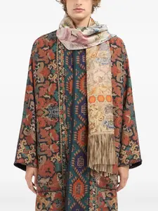 Шарф с цветочным гобеленовым узором и бахромой Pierre-Louis Mascia, нейтральный