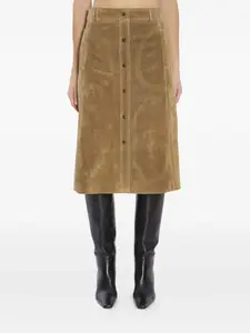 Юбка миди Elen из замши на кнопках Arma, коричневый