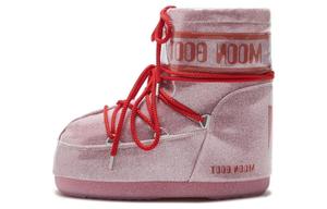 Ботинки женские Moon Boot Icon низкие блестящие, розовый
