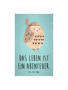 Mr. & Mrs. Panda Полотенце с изображением совы, украшенное перьями и надписью бирюзового пастельного цвета