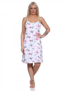 Ночная рубашка на тонких бретельках, цветочный узор, размеры 125 215 212, светло-бирюзовый цвет NORMANN