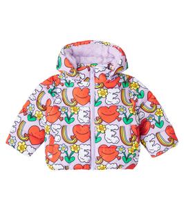 Детская стеганая куртка с принтом Stella McCartney Kids, Viola/Multicolor