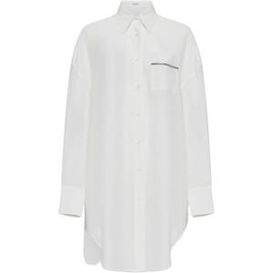 Рубашка с длинными рукавами и пуговицами, декорированная Brunello Cucinelli, белый