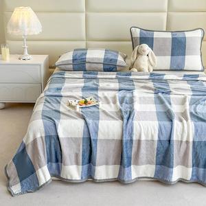 Antarctic Плед из искусственного меха 120х200 см, толстый, облачный велюр, клетка