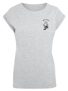 Футболка Boo Crew Halloween с удлиненными плечами серого цвета в крапинку F4NT4STIC