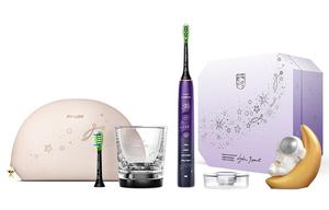 Электрическая зубная щетка Diamond, усовершенствованная, для взрослых, умная, звуковая, вибрирующая, коробка HX9911 PHILIPS, фиолетовый