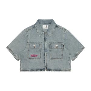 Застегивающаяся укороченная рубашка от A Bathing APE Aape, синий