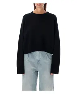 Черный вязаный свитер осень-зима 2025 Loulou Studio, черный