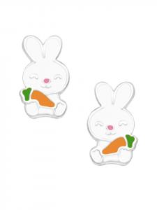 Schmuck23 Серебряные серьги с изображением кролика, серебро 925 пробы, 0,7 см x 0,8 см