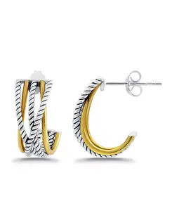 Серьги-Кольца J-Hoop с полированной оксидированной отделкой Macy'S, gold