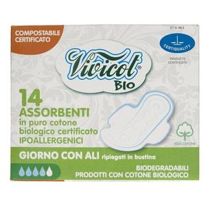Биоразлагаемые гигиенические прокладки, 14 шт. Vivicot