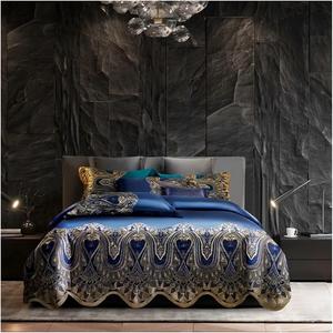 Generic Комплект постельного белья из египетского хлопка с шелковым сатином и кружевом