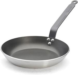 Круглая алюминиевая сковорода с антипригарным покрытием De Buyer - диаметр 26 см - серебристый цвет