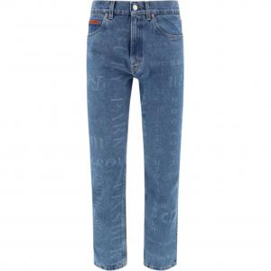 Прямые джинсы с принтом Martine Rose, синий