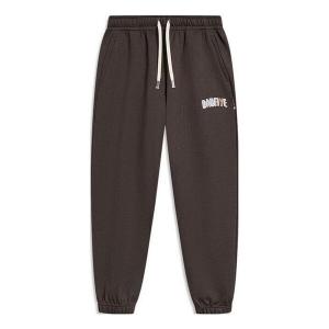 Штаны трикотажные спортивные штаны с логотипом badfive Li-Ning, коричневый
