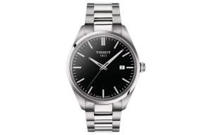 TISSOT Часы PR100 Collection Quartz Movement Men's Watch Watch 40mm Black Dial Stainless Steel Case Stainless Steel Strap, Black Dial