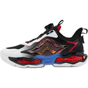 QIAODAN Противоскользящие износостойкие низкие детские кроссовки black red white для подростков