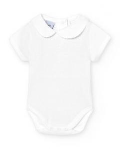 Комплект из 2 детских боди с короткими рукавами и воротником пике Babidú, белый