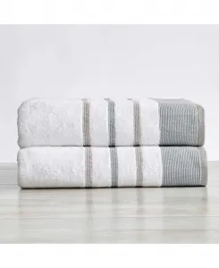 Роскошный хлопковый декоративный банный комплект из 2 предметов, 43 x 30 x 9 см (173 x 89 x 0,1 см) Linery & Co, серый
