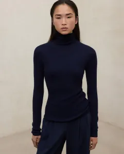 Женский джемпер из тонкой пряжи с высоким воротником Ecoalf, синий