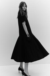 Расклешенное платье из твила H&M, черный