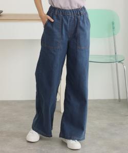 Джинсовые брюки-бейкеры с эластичным поясом Pourvous, цвет Blue